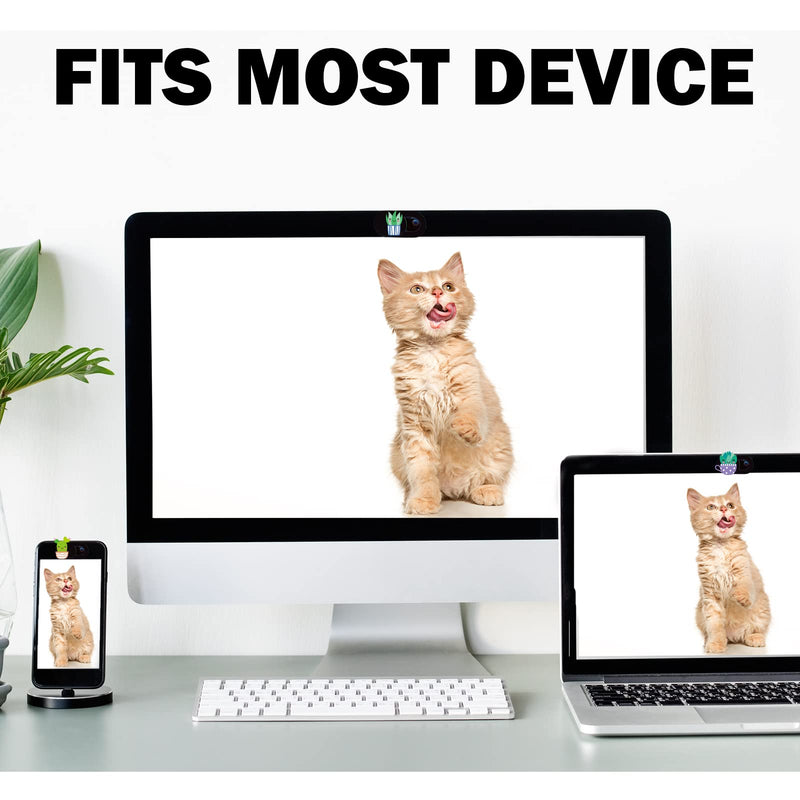 Laptop Camera Cover Slide Webcam Cover for Privacy Fits for Mini PC, PC, Surface, Tablet, Desktop Computer, Smart Phone - 3 Packs, Plants