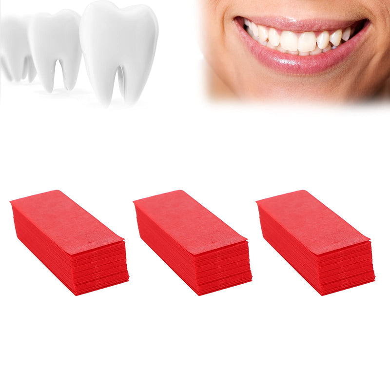 300 Sheets Dental Articulation Paper with Plastic Dispenser, Double-Sided Oral Care Instruments for Occlusal and Interproximal Adjustments (Red) Red
