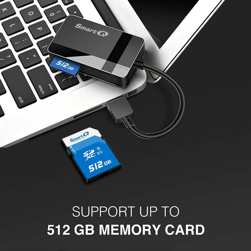 SmartQ C368 USB 3.0 Multi-Card Reader, Plug N Play, Apple and Windows Compatible, Powered by USB, Supports CF/SD/SDHC/SCXC/MMC/MMC Micro, etc. Regular USB A