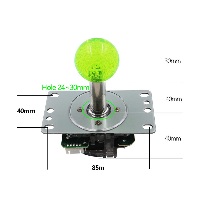 SJ@JX Arcade LED Joystick SANWA Style Fight Game Joystick LED Stick Retro Joy Circular Octagonal Limiter for Retro Pie Raspberry Pi MAME JAMMA White0