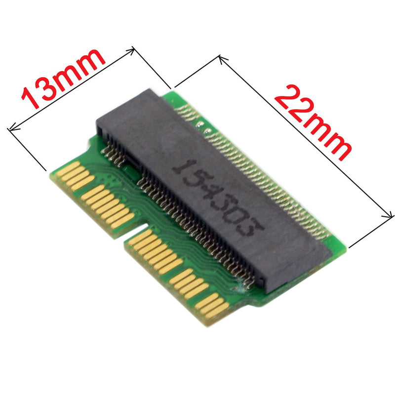 NFHK 12+16pin 2014 2015 Mac to M.2 NGFF M-Key AHCI SSD Convert Card for MAC A1493 A1502 A1465 A1466 Green NVME SSD to MAC 2013-2017