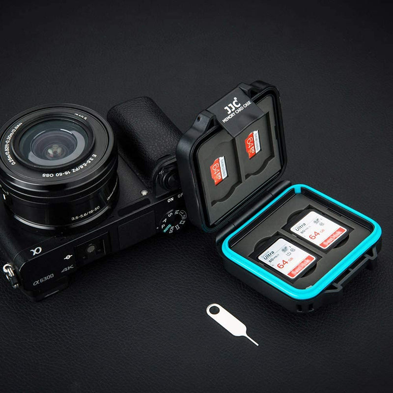JJC 8 Slots Memory Card Case Holder Storage for 4 SD SDHC SDXC Card and 4 Micro SD TF Card, Small SD Micro SD Card Case Organizer Waterproof & Anti-Shock For 4 SD+4 Micro SD
