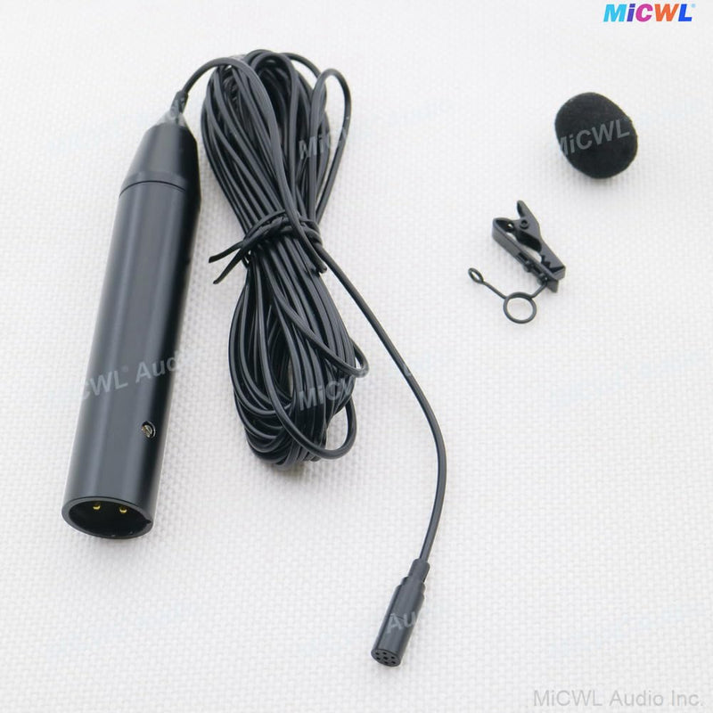 XLR 48V Phantom Power 3Pin Lavalier Microphone Tie Clip 5m Wire Lapel Microfone