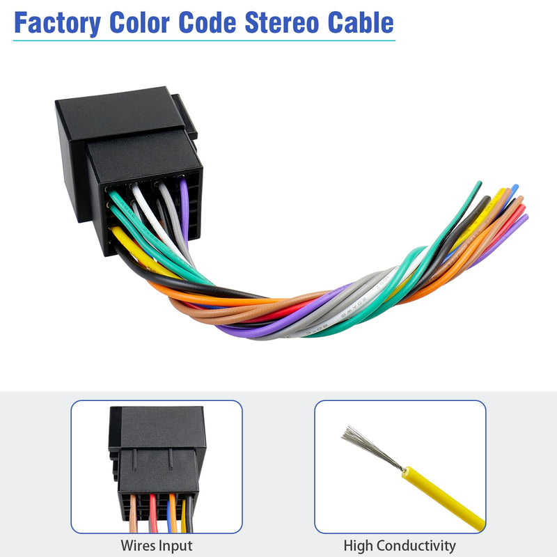 [AUSTRALIA] - Radio Wiring Harness 16Pin Compatible with Volkswagen Beetle Golf Passat Jetta Mercedes-Benz Sprinter, Car Stereo Wiring Harness Fit for Audi A4 A6 A8 Adapter 