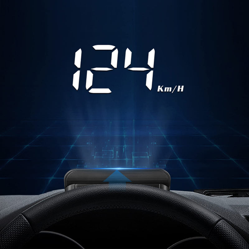 Car Head Up Display, HUD Display Windshield Projector Multi‑Function Gauge Warning Alarm Fatigue Driving Reminder