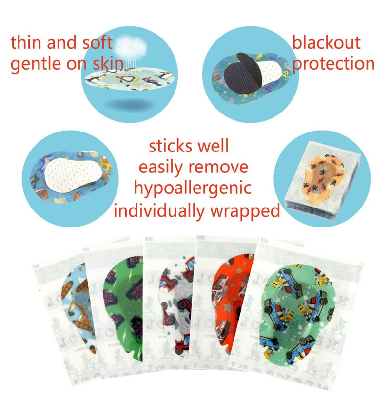 [AUSTRALIA] - Adhesive Eye Patches for Kids with Lazy Eye, 30+3 Bonus Patches,Adhesive Bandages for Amblyopia 5 Fun Boys Designs (Regular Size) 33 