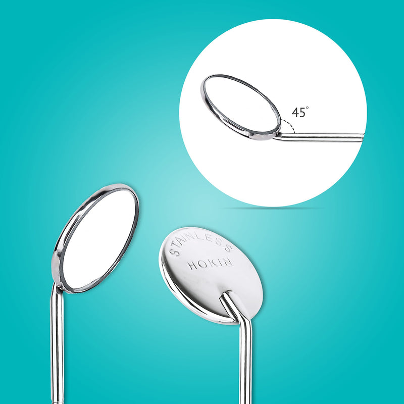 HOKIN Dental Mirror, Mouth Mirror, Dentist Tool, Stainless Steel Mouth Mirror, Dental Mirror, Mouth Tooth Inspection Mirror with Two Additional Removable Mirrors