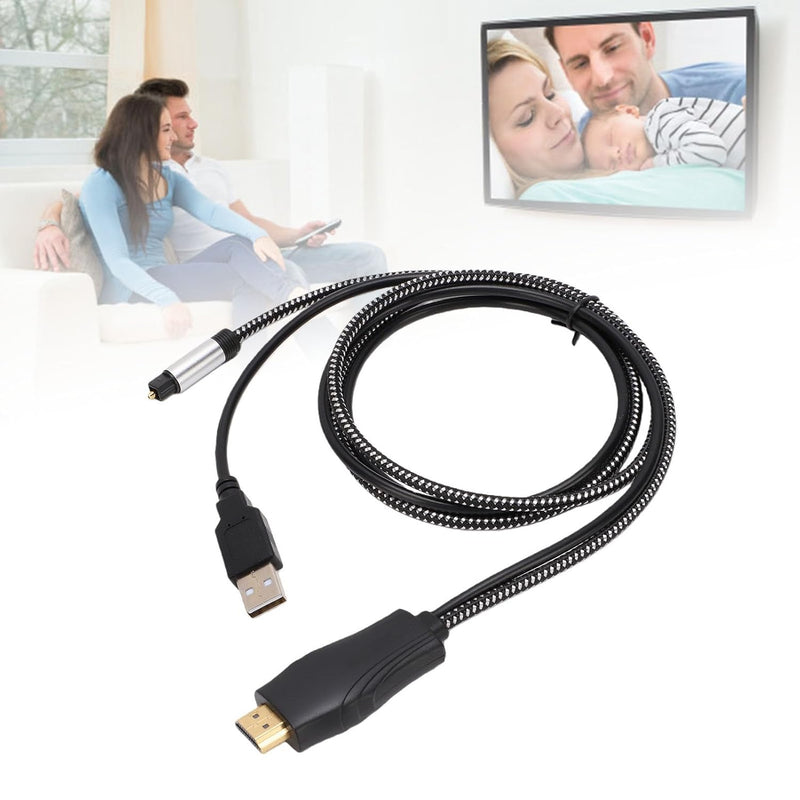 192KHz HDMI ARC to Optical Audio Converter for TV to Soundbar, Plug & Play 3.4ft/1.05m ARC to Optical Cable Audio Extractor Adapter Splitter for Sound System Speaker Home Theater Support Dolby/DTS 5.1