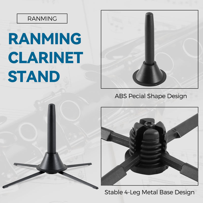 Clarinet Stand Black Portable Clarinet Stand, Professional Foldable Clarinet Stand,4-Leg Support Clarinet Stand,Stable and Scratch-Resistant Clarinet Stand.