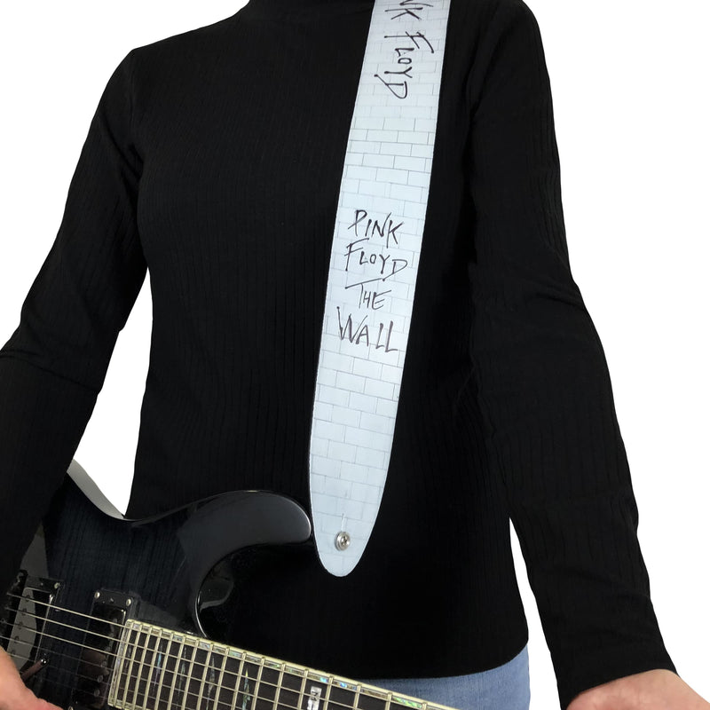 Perri's Leathers Ltd. - Guitar Strap - Direct To Leather - Official Licensing PINK FLOYD - Adjustable - For Acoustic/Bass/Electric Guitars - Made in Canada (DTL25PF-11004) 56" White