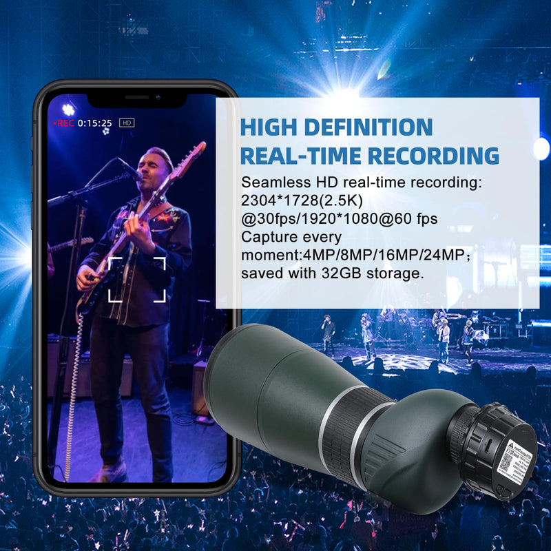 Telescope Eyepiece Camera 4MP WiFi Electronic Eyepiece Camera for 24mm-50mm Telescope Microscope,Astrophotography and Planetary,Digital Camera Telescope Accessories 32GB Video Recording