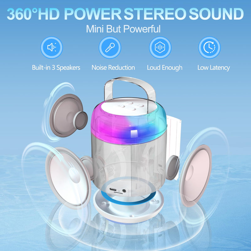 Aveek Karaoke Machine with 2 Wireless Mini Karaoke Microphones,Portable Bluetooth 5.3,Karaoke Audio Microphone All-in-One,Karaoke Machine Suitable for Adults,Children,Birthday Gifts,Family Gatherings