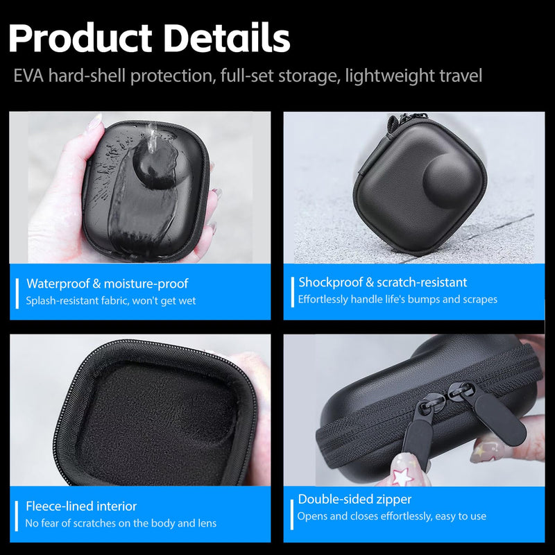[AUSTRALIA] - Osmo Nano Accessories Kit, Mini Carrying Case for DJI Osmo Nano PU Portable Storage Bag, 2pcs Silicone Lens Cap Cover, Lens Screen Protectors (4 Pack) Comatible with DJI Nano Camera 