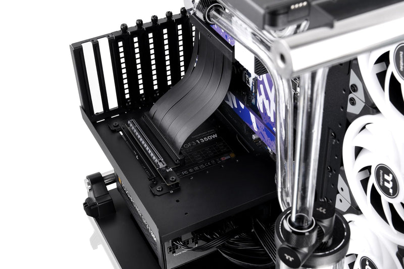 Thermaltake PCI-E 4.0 Dual 90 Degree Riser Cable | 130 mm | Black
