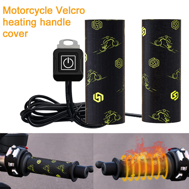 [AUSTRALIA] - 12V Heated Grip Wraps for Motorcycle/ATV/Snowmobile, Direct Battery or Acc Powered, Wrap-Around Design, 3 Heat Levels, IP67 Waterproof, Fits Over Existing Grips (Outer Diameter 1.2"–1.5") 