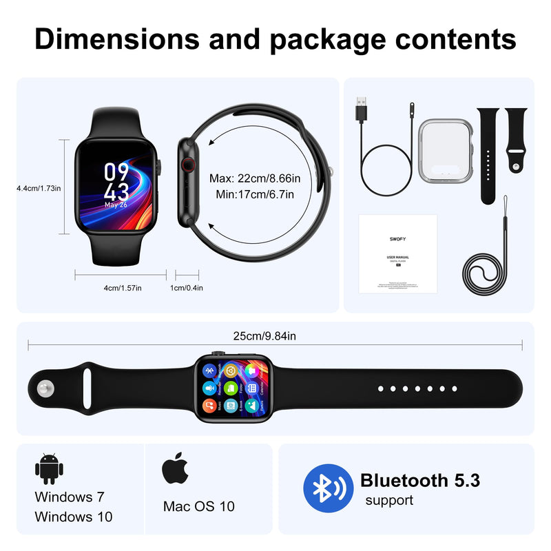 [AUSTRALIA] - MP3 Player with Bluetooth 5.3 - SWOFY M2 32GB Touchscreen Music Player with Detachable Strap,Built-in Speaker,1.91'' IPS Display,Portable Sport MP3 Players for Running,Gym,Kids & Adults - Black 