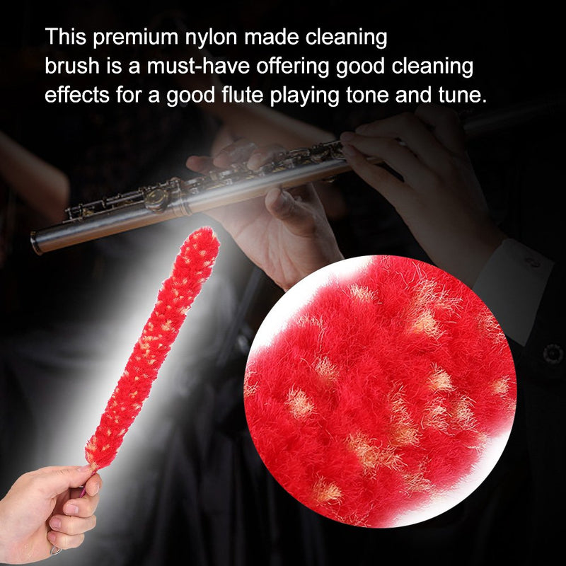 Alomejor Flute Cleaning Brush Soft Nylon Flute Cleaning Brush Saver Cleaner Flute Swab Tools for Flute Parts