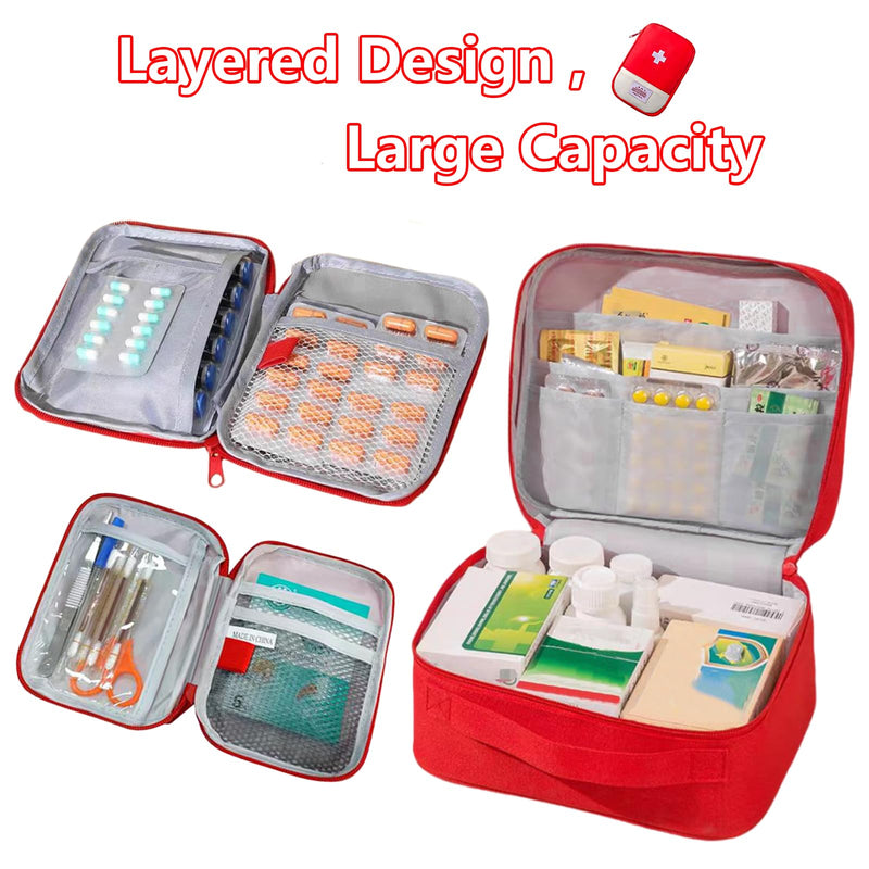 Travel Pharmacy Bag Empty Pack of 3 Medicine Bag Travel Holiday Medicine Bag Small and Large Bag Medicine Storage Travel Pharmacy Bag First Aid Bag Empty