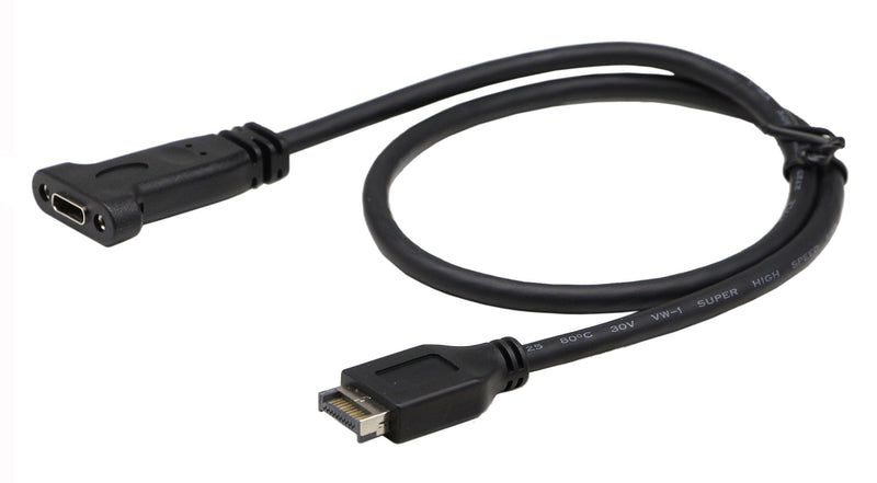 zdyCGTime(50cm) Type E Male USB 3.1 Front Panel Header to USB-C Type-C Female Extension Cable with Panel Mount Screw