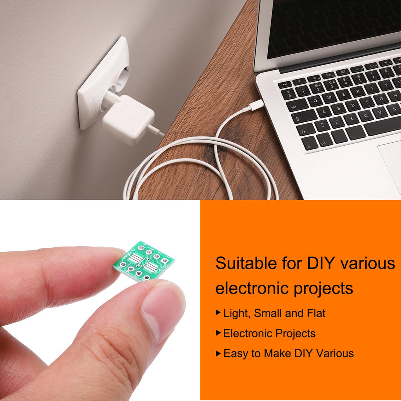[AUSTRALIA] - QUARKZMAN 15pcs SOIC-8 to DIP-8 Slim Adapter 12x12mm 8 Pin Double Sided Prototype Connector Green PCB Converter Pin Board Adapter SO SOP8 to DIP8 