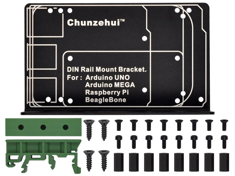 DIN Rail Mount Bracket for Raspberry Pi 1A+ 1B+ 2B 3B 3B+ 4B 5 Zero/Arduino UNO R2 R3 R4 Mega2560 / BeagleBone