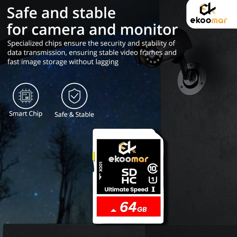 [AUSTRALIA] - Card - Class 10, High-Speed Memory Card with 100MB/s for Digital Camera, Dash Cam, & Video Recording | Durable & Reliable Storage for Memories, Camera Card 64GB (Pack of 1) 64GB (Pack of 1) 