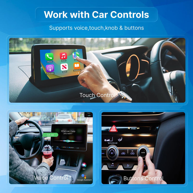 Mini Wireless CarPlay & Android Auto Adapter Wireless Converter | Aluminum & Glass Build, Dual 5G Chips, Low Latency Auto Connect, OTA Update, Plug & Play for Wired CarPlay/Android Auto Cars USB Type A