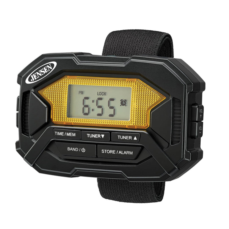[AUSTRALIA] - Jensen SAB-60 Armband Digital AM/FM Stereo Radio with Clock and Earbuds, Black, SAB-60 