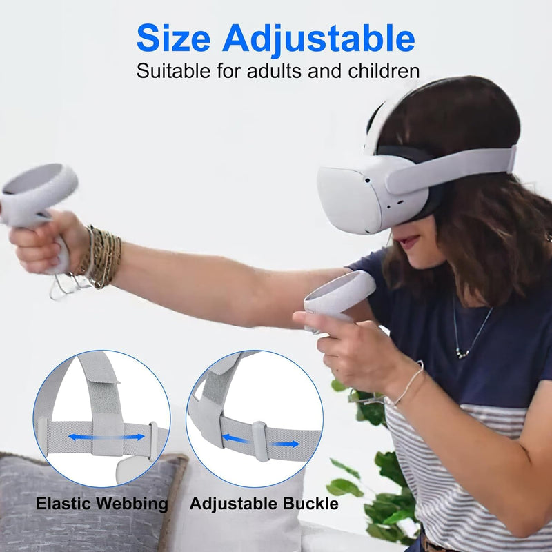 DUXICEPIN Head Strap for Oculus Quest 2, Replacement Head Strap for Oculus Quest 2, VR Accessories with 2 Pair Thumb Grip Caps,Oculus Quest 2 Head Strap,Meta Quest 2 Head Strap