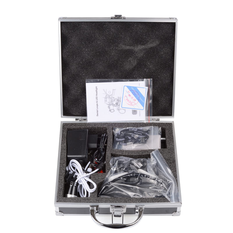 3.5 x 420mm Black Magnifying Glass with 3W LED Headlight for Surgical Lab Applications