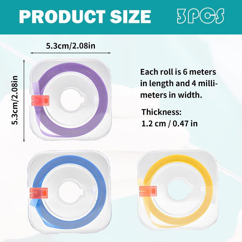 [AUSTRALIA] - 3 Bands, Tooth Sandpaper, Interdental Sandpaper, Colourful Tooth Sandpaper for Spaces, Tooth Polishing Strips, Dental Polishing Strips, Teeth Polishing for Spaces (4 mm x 6 m) 