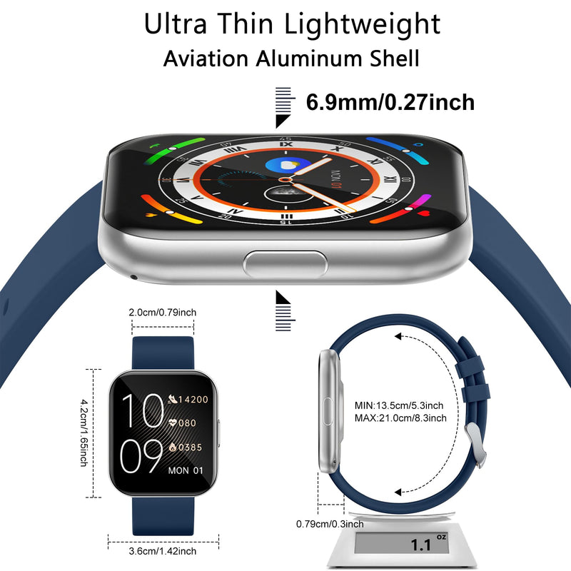Ultra-Thin Aluminum Smart Watches for Wome (D-Silver) D-Silver