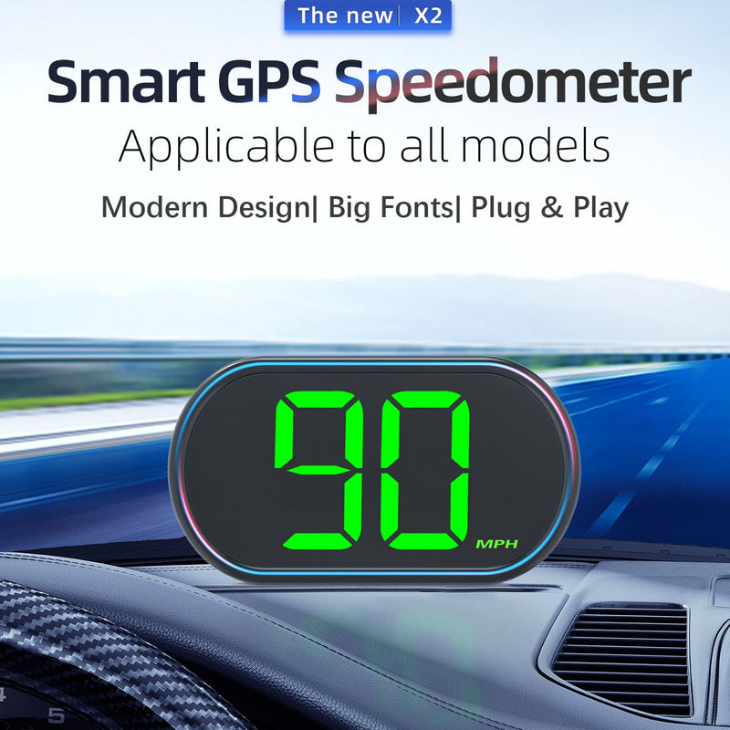 GPS Speedometer Car, Heads Up Display for Car, 2inch LCD Display HUD, USB Data Cable Plug and Play, Universal Fit for All Vehicles