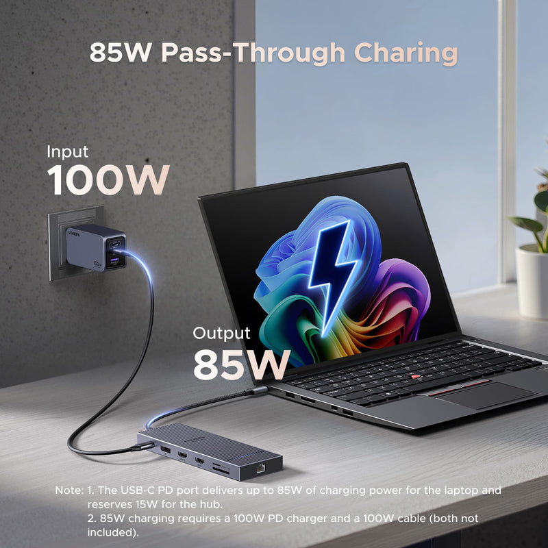 UGREEN USB C Docking Station Triple Monitor 4K, 12-in-1 Dock with 2xHDMI+DP | 2x10Gbps USB-C, 2xUSB-A, 100W PD, SD/TF 3.0, 1G Ethernet, 3.5mm Audio, Revodok Pro 3121 USB-C Hub Adapter,macOS Mirrors Only