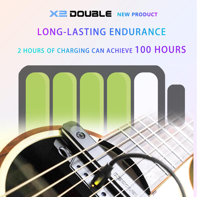 Acoustic Guitar-Pickup Authentic-Clear High-fidelity Stable Long - Lasting,X2 Double X0 pickup,BLACK