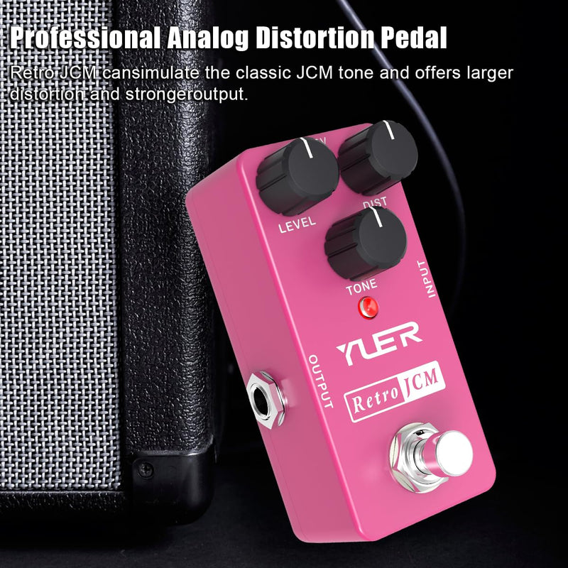 Distortion Pedal, Analog Retro JCM Distortion Effect Pedal for Electric Guitar with Footswitch Cap Aluminum Case - True Bypass RS-13