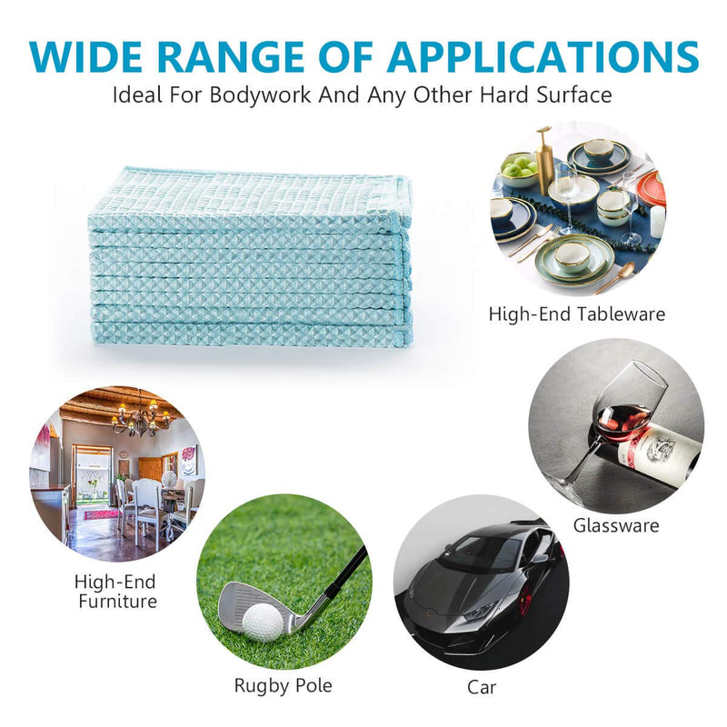 8 Pack Waffle Weave Microfiber Towels,Premium 3D Mesh Waffle Weave Quick Drying Towel for Car Detailing,All-Purpose Streakless Microfiber Cleaning Cloth Kitchen Dish Rags,12 x 12 Inches,Blue Blue