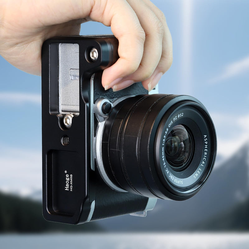 [AUSTRALIA] - Haoge XM5 Camera Bracket Holder Hand Grip for Fujifilm X-M5 Camera Body L-Shape Grip fit Arca Swiss Kirk RRS Benro Quick Release Plate HG-XM5B 