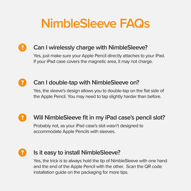 UPPERCASE Designs NimbleSleeve Premium Silicone Case Holder Protective Cover Sleeve Compatible with iPad Apple Pencil 2nd Generation Only (Black) Black