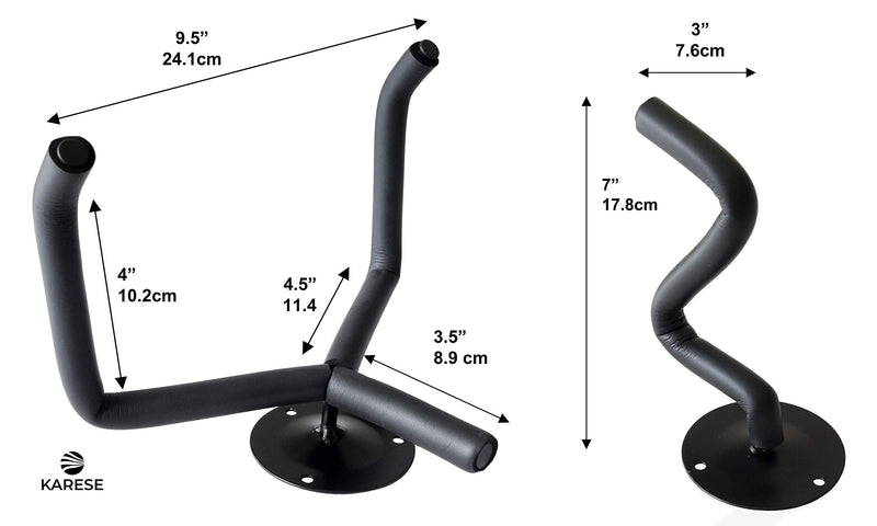 Horizontal Guitar Wall Mount with Guitar Strap and Pick, Padded Wall Hanger Hooks for Electric, Acoustic Guitars, Bass or Mandolin
