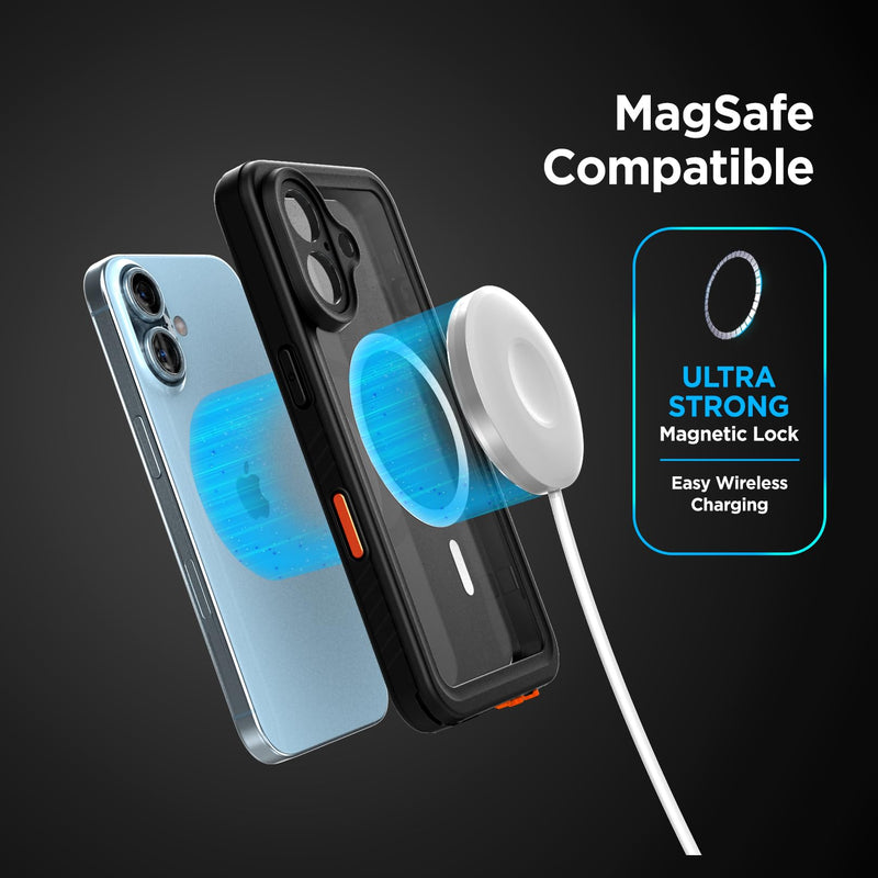 Encased for iPhone 16 Plus Waterproof Case with Belt Clip Holster [Military Grade] Shockproof, Full-Body Phone Cover with Built-in Screen Protector (Compatible with MagSafe)