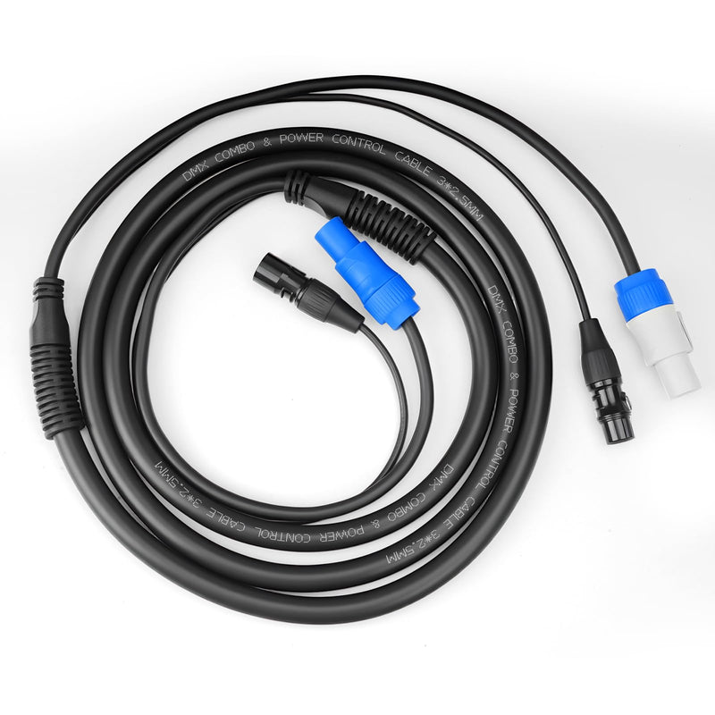 SMALL-EYE 3 Pin DMX & Power Con Combo Link Cable 5 ft – 13AWG Power Control DMX Male to Female Cord for Lighting Fixtures 5 Feet