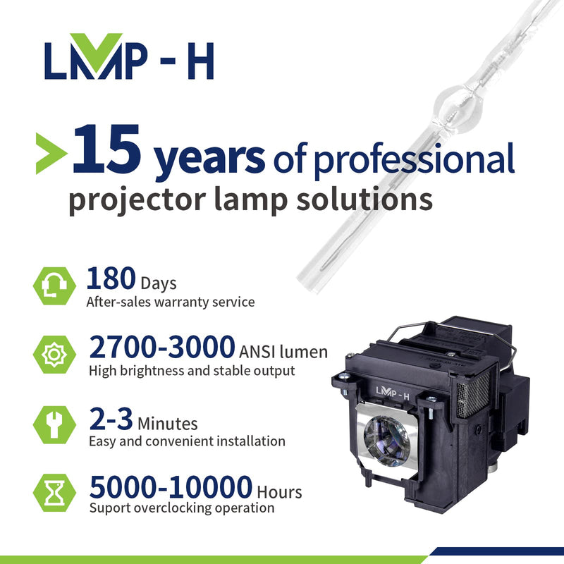 LMP-H ELPLP80 ELPLP79 Projector Lamp for Epson V13H010L79 V13H010L80 Powerlite 1420wi 1430wi 575w 580 585w 585Wi 595Wi EB-570 EB-575Wie EB-575We Link Projector Replacement Lamp Bulb with Housing
