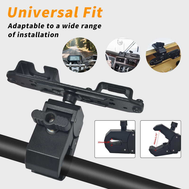 [AUSTRALIA] - HYS Radio & Speaker Mic Clamp Mount Holder - Quick Release for Uniden BC906W Wireless CB Microphone and Speaker, Marine Radio, Walkie Talkie, Police Scanner w/ Belt Clip & Knob Holder Base HYSZ10AL 