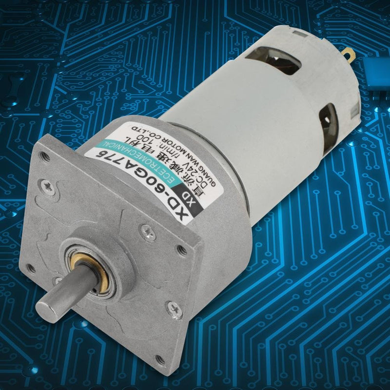Akozon Gear Motor DC12V / 24V 35W Micro-DC Metal Gear Motor Speed Adjustable CW/CCW (24V 100rpm) 24 V 100 rpm