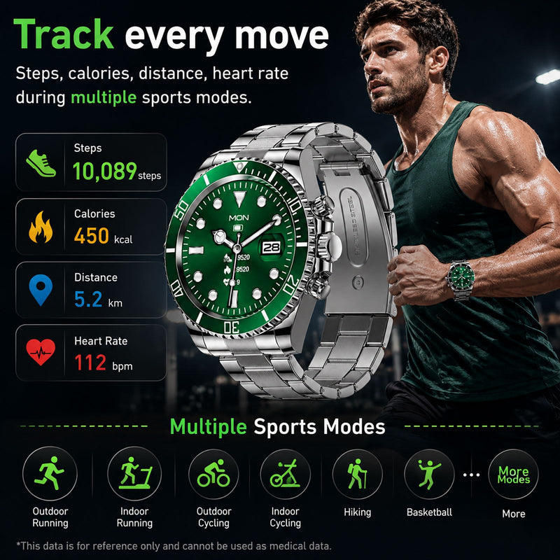 findtime Smart Watch for Android Phones Answer Make Calls SMS Reminder Smartwatch Compatible iPhone Bluetooth Stainless Steel Fitness Watch Men Smart Watches for Men Reloj Inteligente black gold