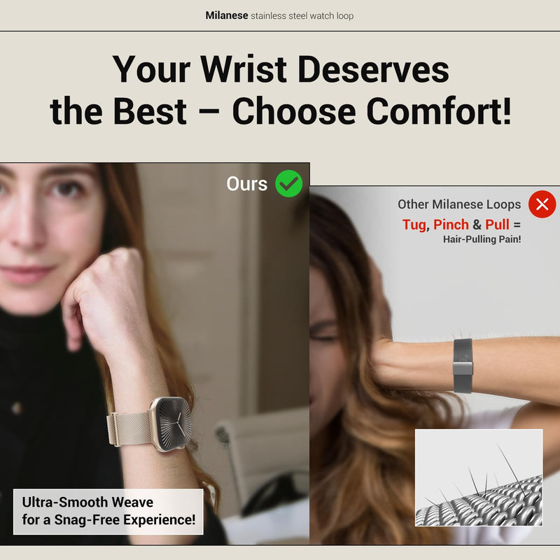 MAGEASY Milanese Band for Apple Watch Series 11, SE3 - Magnetic iWatch Bands for Women, Strong Magnets | for 38mm 40mm 41mm 42mm Apple Watch 1-7/8/9/10/11/SE/SE2/SE3 for 38/40/41/42mm Apple Watch Gold