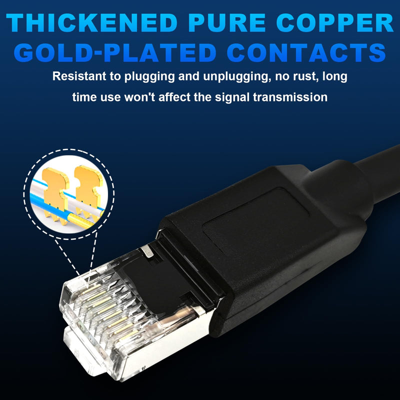 26.2FT M12 8 Pin X Code Male to RJ45 Industrial Ethernet Cable High Flexible Shielded Ethernet CAT6A Cable for Industrial Camera 8M 26.2 Feet