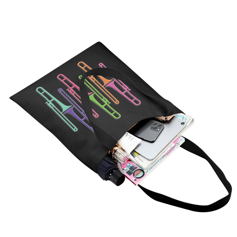 HOLLP Trombone Player Gift Trombone Musician Tote Bag Music Instrument Gift Music Lover Trombonist B