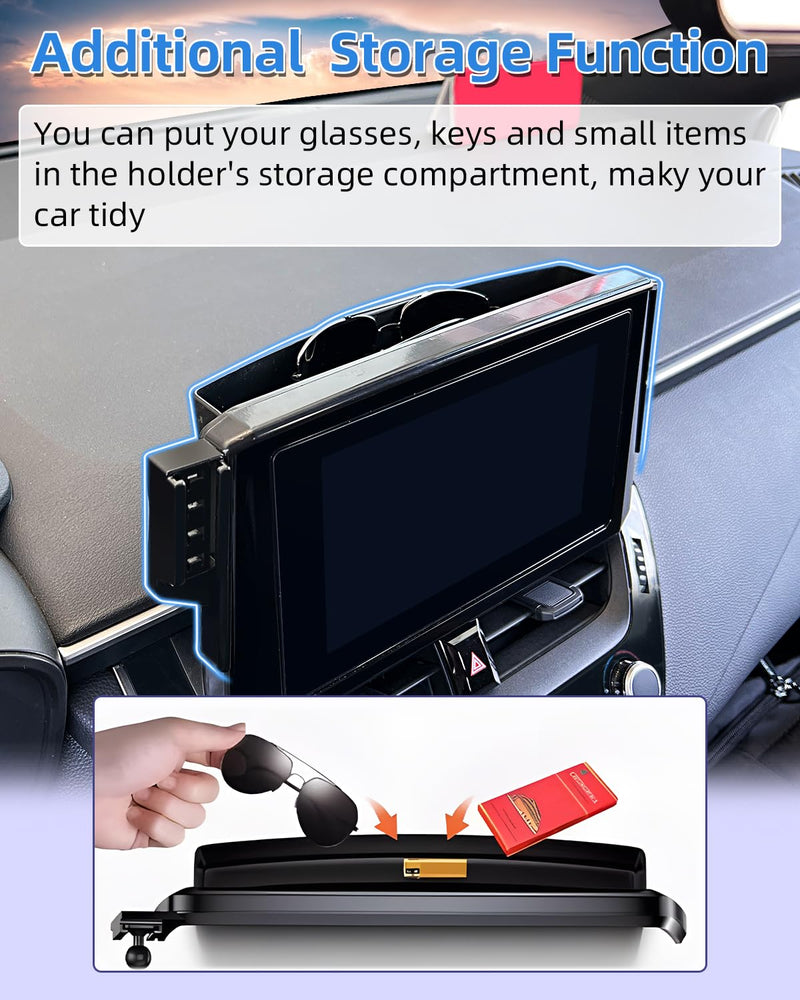PZK Car Phone Holder for 2020-2025 Ford Escape Accessories 8-Inch Screen | Compatible with MagSafe Car Phone Mount Strong Magnets Fixed Screen with Sunglasses Storage Box 360° Rotation Hands-Free Escape 2021-2025